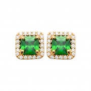 BOUCLES D'OREILLES Plaqué or Collection "Diamonds" (avec l’oxyde de zirconium)