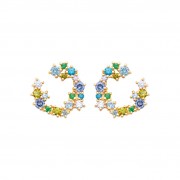 BOUCLES D'OREILLES PUCES Plaqué or Collection "Diamonds" (avec l’oxyde de zirconium)