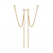 BOUCLES D'OREILLES Plaqué or 2 trous