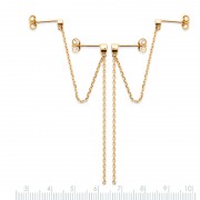 BOUCLES D'OREILLES Plaqué or 2 trous