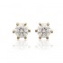 Earrings Gold plated 18Kt Serti clos 6 griffes ronds Ø 5 Earrings Gold plated 18Kt Serti clos 6 griffes ronds Ø 5