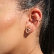 BOUCLES D'OREILLES Plaqué or Collection "Diamonds" (avec l’oxyde de zirconium)