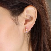 BOUCLES D'OREILLES Plaqué or Collection "Diamonds"