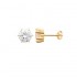 Earrings Gold plated 18Kt Serti clos 6 griffes ronds Ø 8 Earrings Gold plated 18Kt Serti clos 6 griffes ronds Ø 8