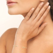 BRACELET - JONG PLAQUE OR 18Kt Collection "Diamonds"