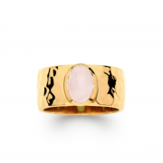 Bague Plaqué or 18Kt Quartz Rose