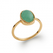 Bague Plaqué or 18Kt Collection "Pierres véritables" Aventurine