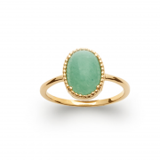 Bague Plaqué or 18Kt Collection "Pierres véritables" Aventurine