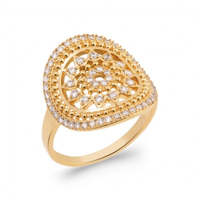 GOLD PLATED Ring 18Kt collection "Diamonds"