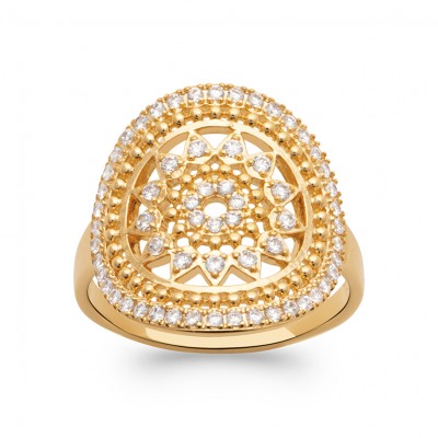 GOLD PLATED Ring 18Kt collection "Diamonds"