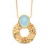 GGOLD PLATED NECKLACE 750 "Semi-precious stones" blue agate GGOLD PLATED NECKLACE 750 "Semi-precious stones" blue agate