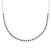 COLLIER PLAQUE OR 18Kt Collection "Pierres véritables" Grenat