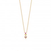 COLLIER PLAQUE OR 18Kt Collection "Diamonds" (avec l’oxyde de zirconium)