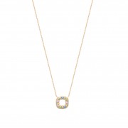 COLLIER PLAQUE OR 18Kt Collection "Diamonds" (avec l’oxyde de zirconium)