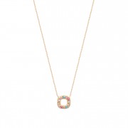 COLLIER PLAQUE OR 18Kt Collection "Diamonds" (avec l’oxyde de zirconium)