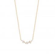 COLLIER PLAQUE OR 18Kt Collection "Diamonds" (avec l’oxyde de zirconium)