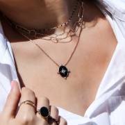 COLLIER Plaqué or EMAIL