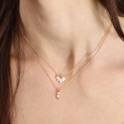 COLLIER PLAQUE OR 18Kt Collection "Diamonds" (avec l’oxyde de zirconium)