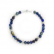 Le fil de bracelet Homme Grave « œil de tigre » Blue