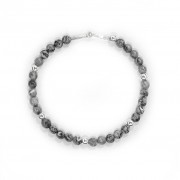 Le fil de bracelet Homme Grave «Jaspe» Gris