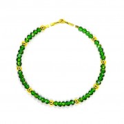 Le fil de bracelet Creschendo Plaqué or Vert transparent