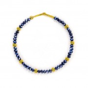 Le fil de bracelet Creschendo Plaqué or Blue marine