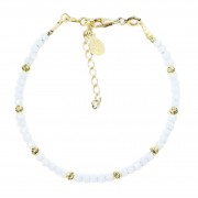 Bracelet en Argent 925 Plaqué or Collection Creschendo "White Alabaster"