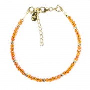 Bracelet en Argent 925 Plaqué or Collection Creschendo "Dark Red Coral"