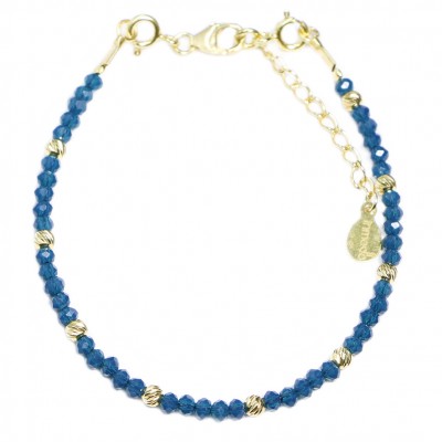 Bracelet en Argent 925 Plaqué or Collection Creschendo "Bleu Zircon" Bracelet en Argent 925 Plaqué or Collection Creschendo "Bleu Zircon"