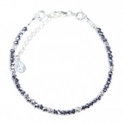 Silver 925 bracelet, collection Creschendo "Hématite"