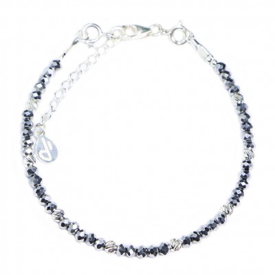 Silver 925 bracelet, collection Creschendo "Hématite" Silver 925 bracelet, collection Creschendo "Hématite"