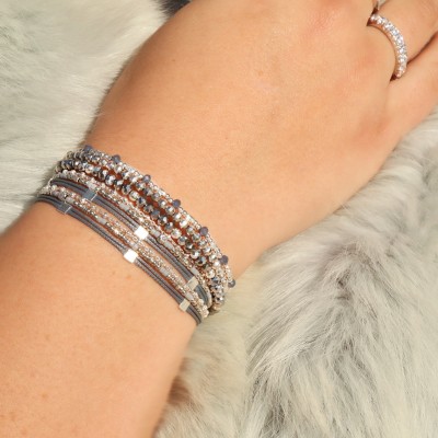 Silver 925 bracelet, collection Creschendo "Hématite" Silver 925 bracelet, collection Creschendo "Hématite"