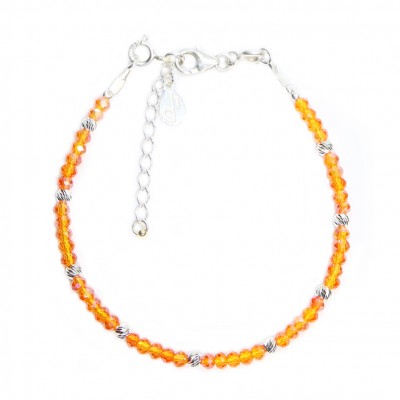 Браслет из серебра 925 пробы, коллекция Creschendo "Dark Red Coral"