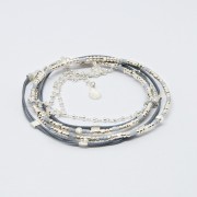 Bracelet 2 tours Accord de duo composé Argent 925