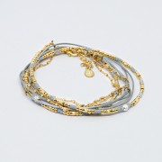 Bracelet 2 tours Accord de duo composé Argent 925 Plaqué or