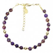 Silver 925 Gold plated bracelet, collection Grave "Jaspe Fushia"