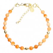 Bracelet en Argent 925 Plaqué or Collection Grave "Jaspe Orange"