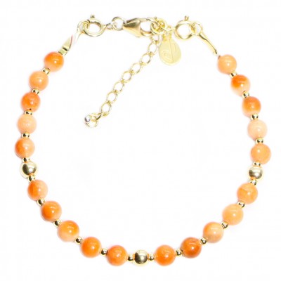 Silver 925 Gold plated bracelet, collection Grave "Jaspe Orange"
