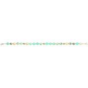 Bracelet en Argent 925 Plaqué or Collection Grave "Jaspe Bleu Pacific"