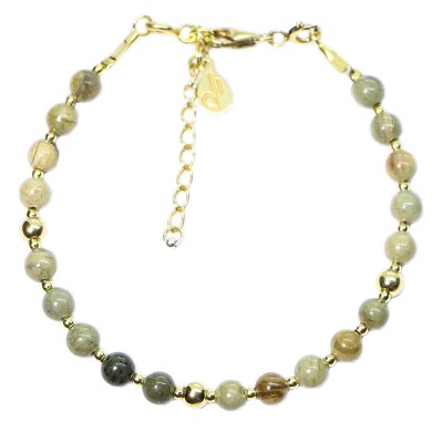 Silver 925 Gold plated bracelet, collection Grave "Jaspe Marron" Silver 925 Gold plated bracelet, collection Grave "Jaspe Marron"