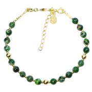 Bracelet en Argent 925 Plaqué or Collection Grave "Jaspe Vert"