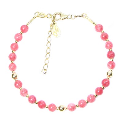 Silver 925 Gold plated bracelet, collection Grave "Calcédoine Rose" Silver 925 Gold plated bracelet, collection Grave "Calcédoine Rose"