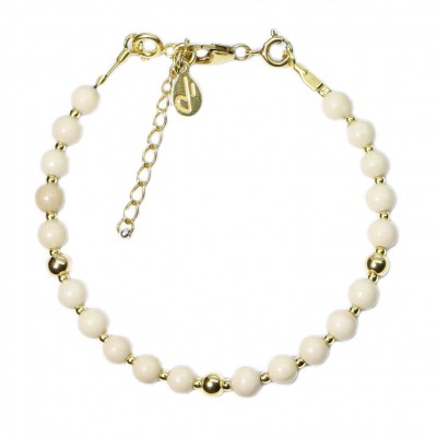 Bracelet en Argent 925 Plaqué or Collection Grave "Os Fossile"