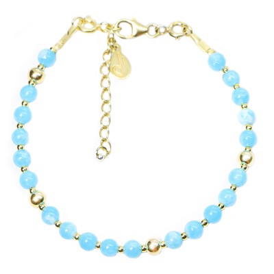 Silver 925 Gold plated bracelet, collection Grave "Amazonite"