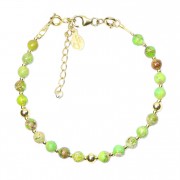 Bracelet en Argent 925 Plaqué or Collection Grave "Jaspe Vert Claire"