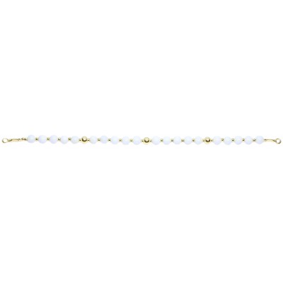 Silver 925 Gold plated bracelet, collection Grave "Agate Blanc"