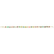 Bracelet en Argent 925 Plaqué or Collection Grave "Jaspe Arc en Ciel"