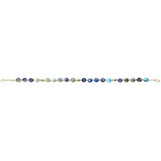 Bracelet en Argent 925 Plaqué or Collection Grave "Jaspe Viene Bleu"