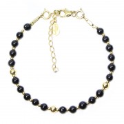 Silver 925 Gold plated bracelet, collection Grave "Onyx"