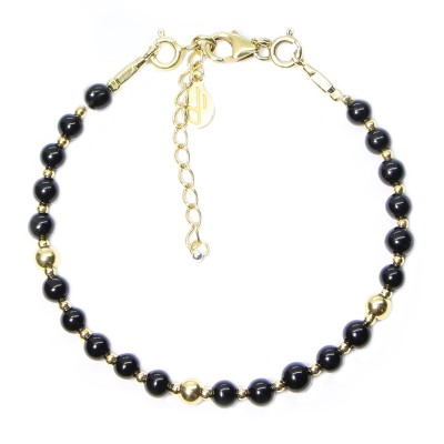 Bracelet en Argent 925 Plaqué or Collection Grave "Onyx"